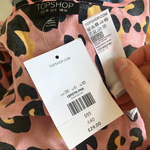 Topshop Animal Print Kimono Blouse Shirt Jacket - Picture 8 of 8